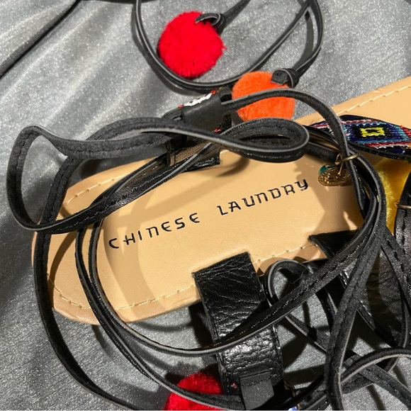 Chinese Laundry Posh Leg-Tie Pom Sandal - Picture 7 of 10